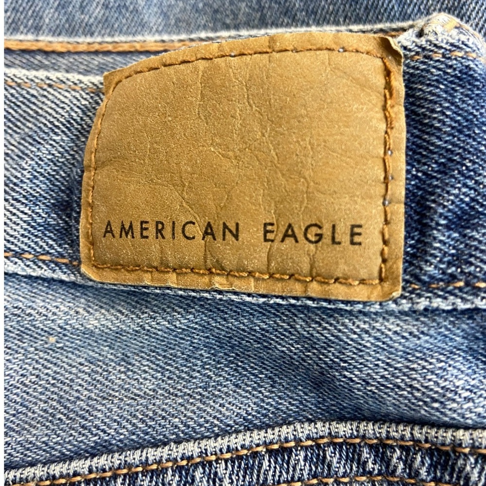 American Eagle Skater Jean Womens 0 Short High Rise Wide Leg Medium Wash Denim‎ - Picture 9 of 12
